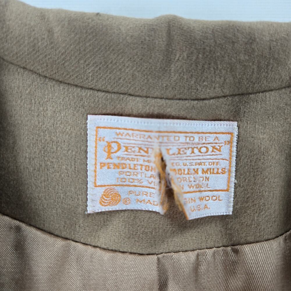 Vintage Pendleton 100% Virgin‎ Wool Tan Suit Jacket Blazer Women's Size 14 - Picture 2 of 5